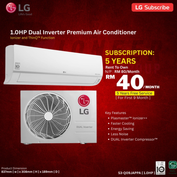 1.0HP Dual Inverter Premium Air Conditioner
