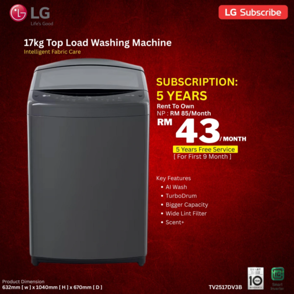17kg Top Load Washing Machine