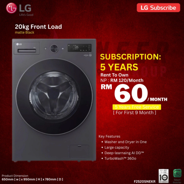 20kg Front Load Washer Dryer