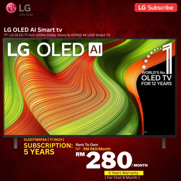 77 inch LG OLED AI Smart TV