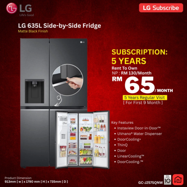 LG 635L Side-by-Side Fridge