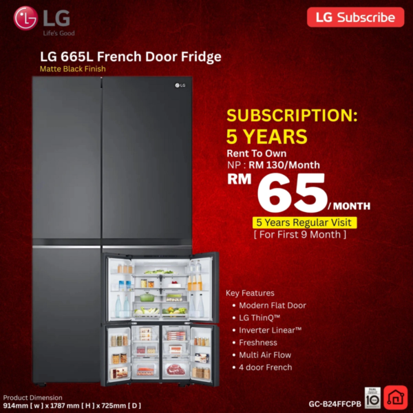 LG 665L French Door Fridge